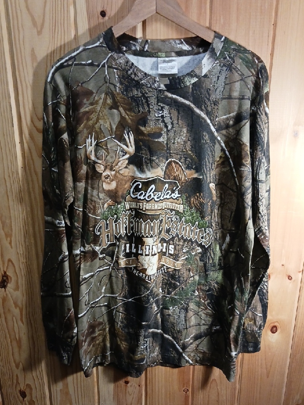 Cabela's RealTree Long Sleeve Tee Shirt with  Hoffman Estates Silk Screen